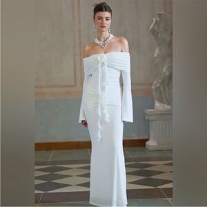 Miss Rosier Off-Shoulder White Gown